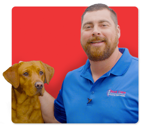 Best Care owner, Brian, and his loyal dog, Chief.