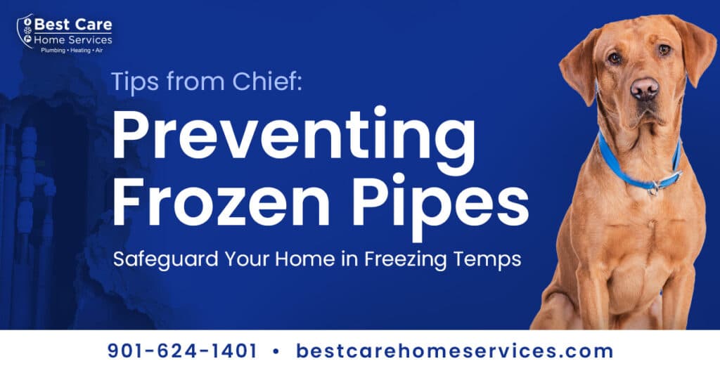 Tips for Preventing Frozen Pipes from the Memphis Plumbing Experts at Best Care Plumbing, Heating and Air.